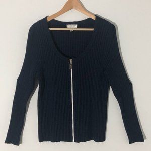 St. John Sport navy zip cardigan sweater